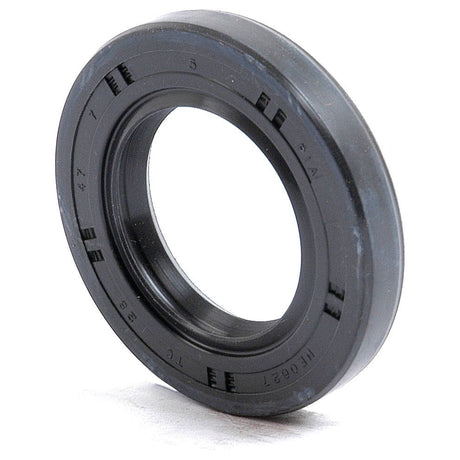 A black rubber oil seal with an inner metal ring, viewed at an angle. The Sparex Metric Rotary Shaft Seal, part number S.50317, measures 40 x 60 x 10mm and features various numbers and letters imprinted on its surface.