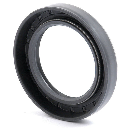 Close-up of a circular, black and grey Sparex Metric Rotary Shaft Seal (40 x 60 x 10mm, Sparex Part No. S.50317) with a visible inner spring and double lip, typically used in machinery to prevent leakage.