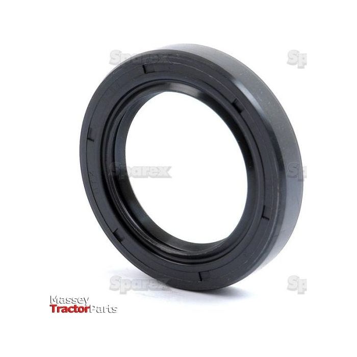 A black rubber oil seal labeled "Massey Tractor Parts" and "Sparex," used for mechanical sealing in machinery. The Sparex Metric Rotary Shaft Seal (Part No. S.50335) measures 42 x 62 x 10mm and features a double lip design to ensure optimal performance for your equipment.

