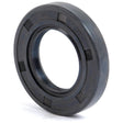Description: The Sparex Metric Rotary Shaft Seal, featuring dimensions of 42 x 60 x 10mm and part number S.50334, is a black rubber seal with multiple ridges and markings around its outer edge. Its double lip design includes a central hole, making it ideal for use with John Deere equipment.