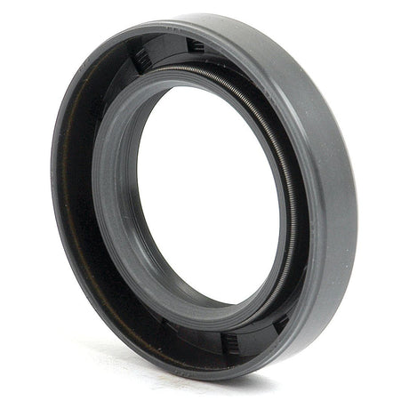 The Sparex Metric Rotary Shaft Seal, 42 x 65 x 12mm Double Lip (Part No. S.50337), is a black rubber oil seal ring with a metal spring inside, designed to prevent leaks and contamination in mechanical systems, featuring a double lip configuration for enhanced performance.