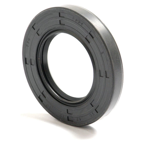 A round, black **Sparex Metric Rotary Shaft Seal** with a central opening, featuring ridged details and an inscription around the edge. Measuring 42 x 72 x 10mm, this **Double Lip oil seal (Sparex Part No. S.50338)** ensures a precise fit and reliable performance.