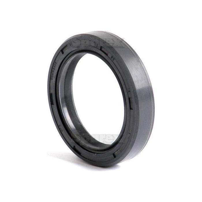 The Sparex Metric Rotary Shaft Seal, 45 x 62 x 12mm Double Lip (Part No. S.50349), is a black, circular oil seal with a smooth outer surface and a rubber double lip design that ensures reliable performance.