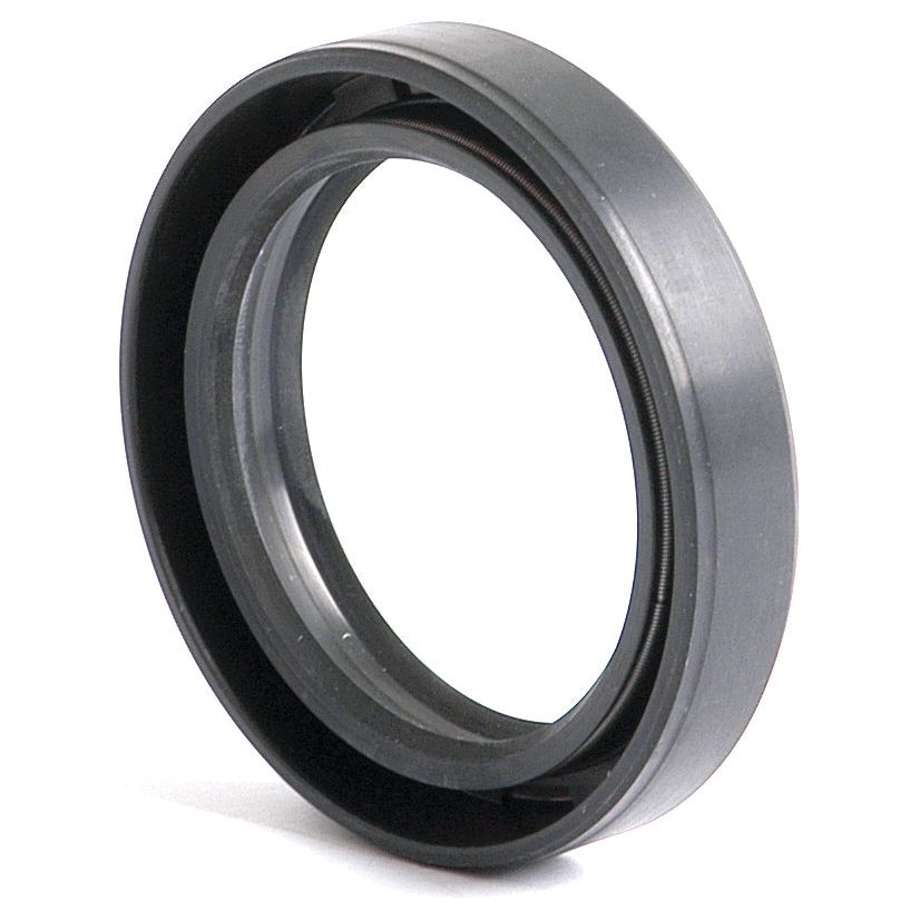 A close-up image of a black circular camera lens adapter ring, evoking the precision of a Sparex Metric Rotary Shaft Seal, 45 x 62 x 12mm Double Lip (Sparex Part No. S.50349), placed against a white background.
