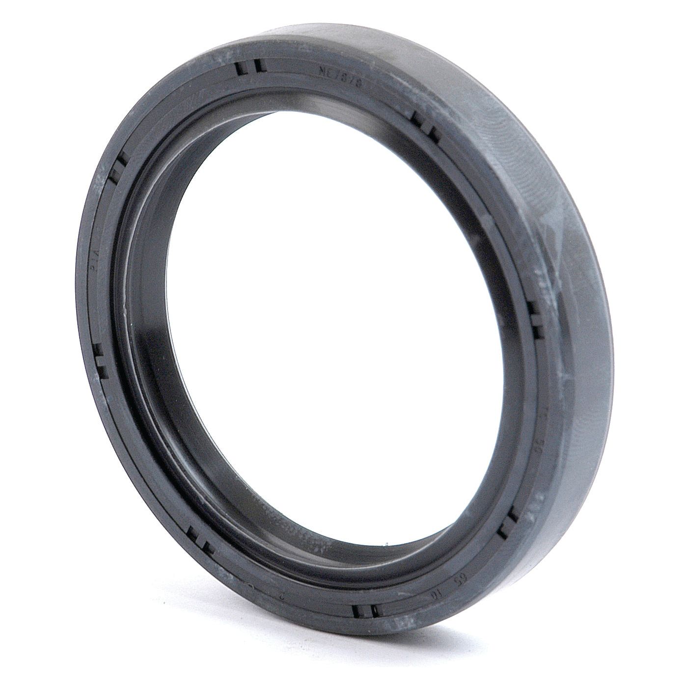 A black Sparex Metric Rotary Shaft Seal, part number S.50373, with dimensions of 50 x 65 x 10mm, features a circular shape and grooved surface for optimal performance.