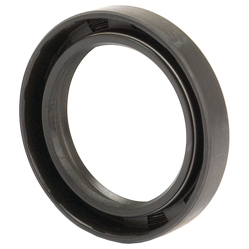 The Sparex Metric Rotary Shaft Seal, 50 x 70 x 12mm Double Lip (Part No. S.50377), is a black, cylindrical automotive oil seal featuring an inner spring and double lip design, commonly used to prevent leakage of lubricants and exclude contaminants.
