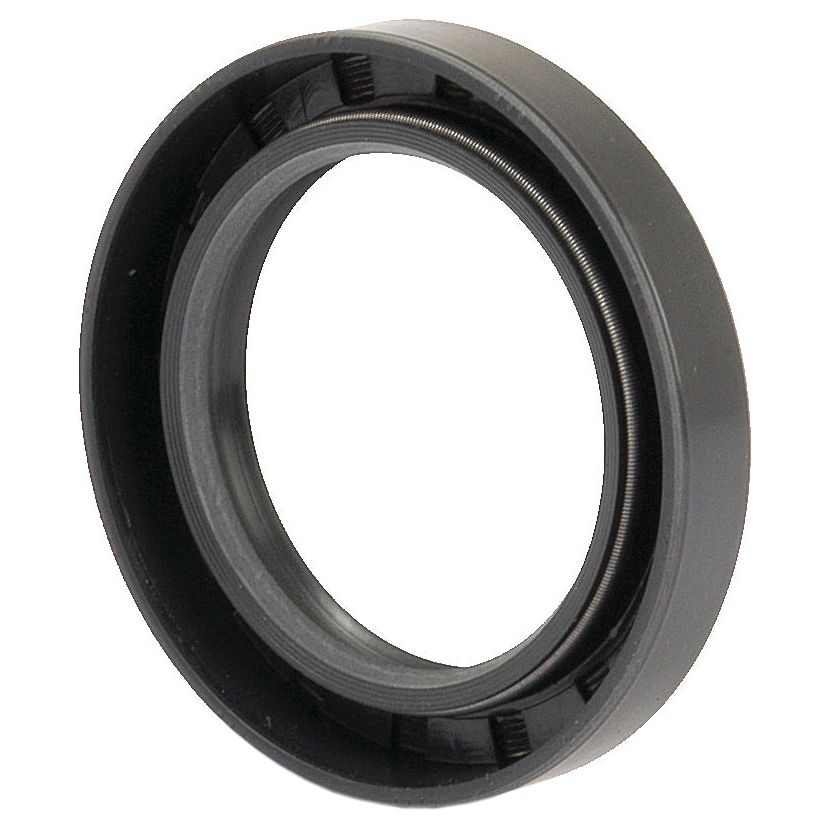 Close-up of a black Sparex Metric Rotary Shaft Seal, featuring inner and outer ridges with a grooved interior. This seal showcases a double lip design and measures 50 x 72 x 12mm (Sparex Part No.S.50380).