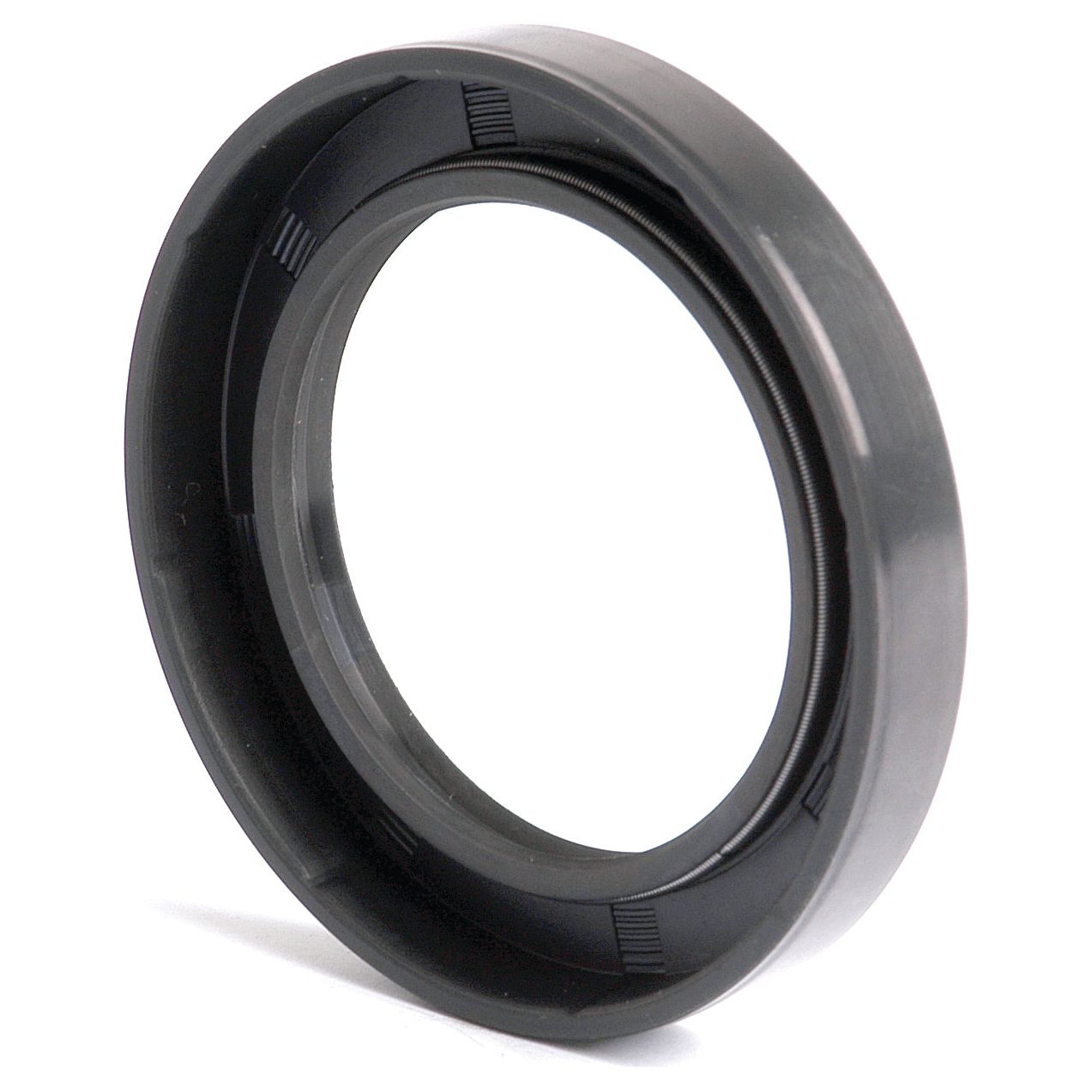 A close-up image of the Sparex Metric Rotary Shaft Seal, 55 x 80 x 12mm with Double Lip design (Part No. S.50409), featuring a circular, black rubber or plastic oil seal with an inner metal ring.