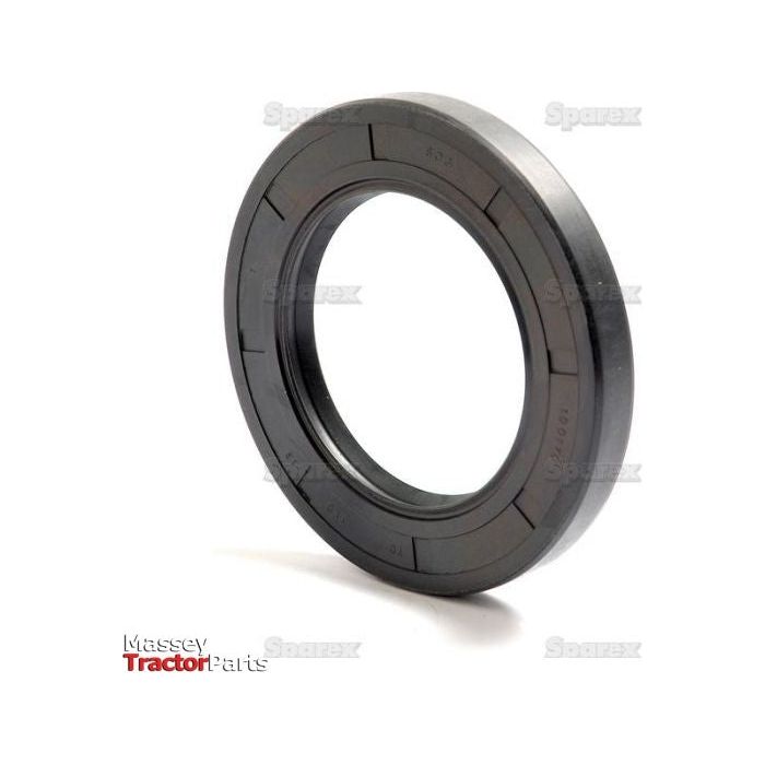 A 70 x 110 x 13mm Metric Rotary Shaft Seal with a circular shape and outer ridges, designed for dependable performance as a double lip seal. Featuring the Sparex brand along with Massey Tractor Parts, this black rubber seal is identified by Sparex Part No.S.50448.