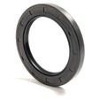 A black rubber oil seal from Sparex, engraved on the outer edge, stands upright on a white background. This Metric Rotary Shaft Seal (Sparex Part No. S.50446) measures 70 x 100 x 10mm and features a Double Lip design.