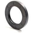 The Sparex Metric Rotary Shaft Seal, model S.50448, is a black circular oil seal with inner and outer ridges, featuring a double lip design. It is ideal for sealing gaps between stationary and moving parts in mechanical equipment. This specific metric rotary shaft seal measures 70 x 110 x 13mm.