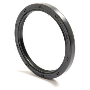 The Sparex Metric Rotary Shaft Seal, 70 x 85 x 8mm Double Lip (Part No.S.50442), stands upright against a white background, spotlighting its smooth inner surface and slightly textured outer edge.