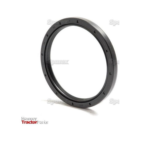 The image features a circular black rubber double lip seal designed for machine parts, positioned upright against a white background. The text on the image reads "Metric Rotary Shaft Seal, 75 x 90 x 8mm Double Lip | Sparex Part No.S.50452" and "Sparex" alongside "Massey Tractor Parts".