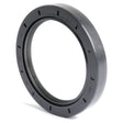 The Sparex Metric Rotary Shaft Seal (75 x 100 x 13mm, Part No. S.50455) is a black, circular mechanical seal with ridged edges that features a Double Lip design to enhance performance in preventing fluid leakage in machinery.