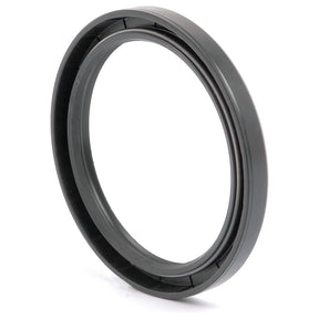Close-up of a black circular metal ring with inner threading, possibly part of a mechanical or optical device. This Sparex Metric Rotary Shaft Seal (Part No. S.50456), measuring 80 x 100 x 10mm, features a double lip design for enhanced performance.