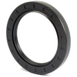 A black circular rubber seal with a smooth outer edge and internal ridges, the Sparex Metric Rotary Shaft Seal (Part No. S.50459), measuring 80 x 110 x 12mm with a double lip design, is engineered to prevent leaks in mechanical systems.