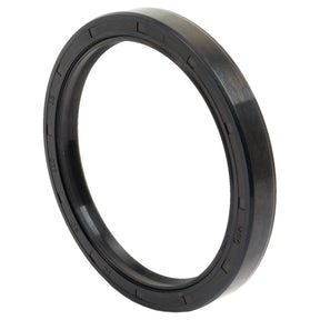 Close-up of a black rubber Metric Rotary Shaft Seal, 90 x 110 x 13mm Double Lip (Sparex Part No.S.50467), featuring a circular shape with small grooves on the outer edge. This durable component from Sparex is ideal for multiple applications and adheres to high standards.