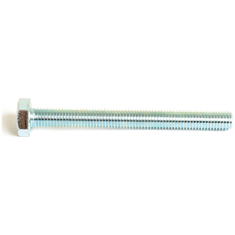 A Sparex Metric Setscrew, M10x100mm (DIN 933) with an 8.8 tensile strength lies horizontally on a white background.