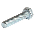 Image of a Sparex Metric Setscrew (Part No. S.8691), a zinc-plated M12x60mm hex bolt with a threaded shaft, compliant with DIN 933.