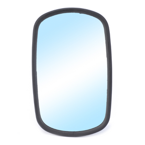 The Massey Ferguson - Mirror External - 3806614M91 by AGCO is a rectangular rearview mirror featuring a black frame and a blue-tinted, shatterproof reflective surface.