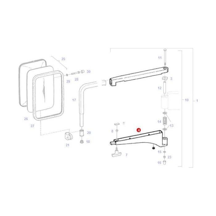 Mirror Guide - F515810150010 - Massey Tractor Parts