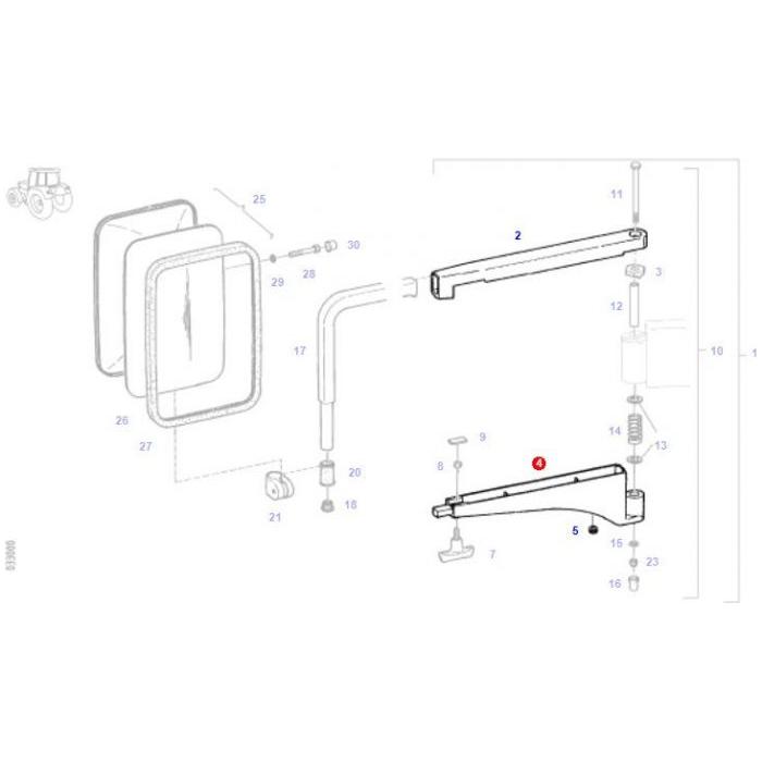 Mirror Guide R/H - F117810150010 - Massey Tractor Parts