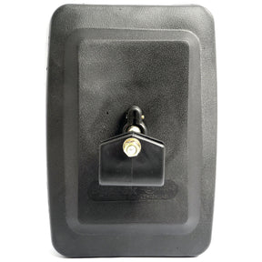 The Sparex Mirror Head - Rectangular, Convex, 250 x 170mm (S.51182) is a black plastic device featuring a central attachment screw and a protruding knob, suitable for various applications on both right-hand and left-hand sides.