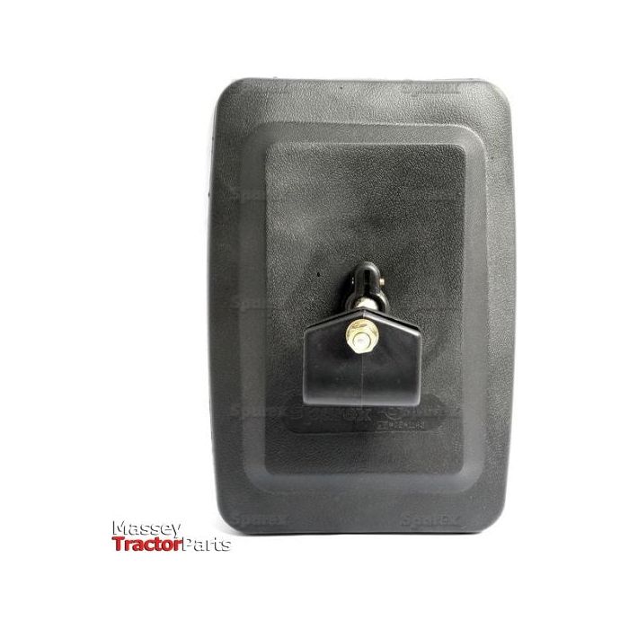 This is a Sparex rectangular convex plastic mirror head measuring 250 x 170mm, suitable for both right-hand and left-hand use. It features a protruding adjustable mounting bracket with a central bolt. The "Sparex" logo is displayed in the bottom left corner, indicating its manufacturer information.
