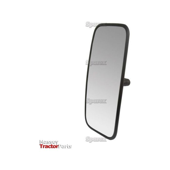 Rectangular convex side mirror for a tractor, 360 x 180mm, with a black frame and offset clamp mounting post, labeled "Massey Tractor Parts" and "Sparex," product name S.39701.