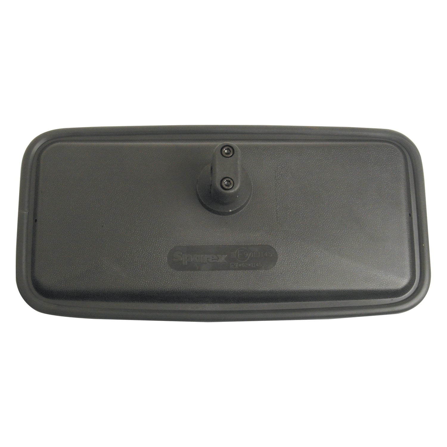 The Sparex Mirror Head (S.39701) is a rectangular, convex rearview mirror measuring 360 x 180mm, designed for both right-hand and left-hand use. It features an offset clamp with a mounting bracket and two visible screws, making it an ideal option for those in need of reliable Fendt spare parts.