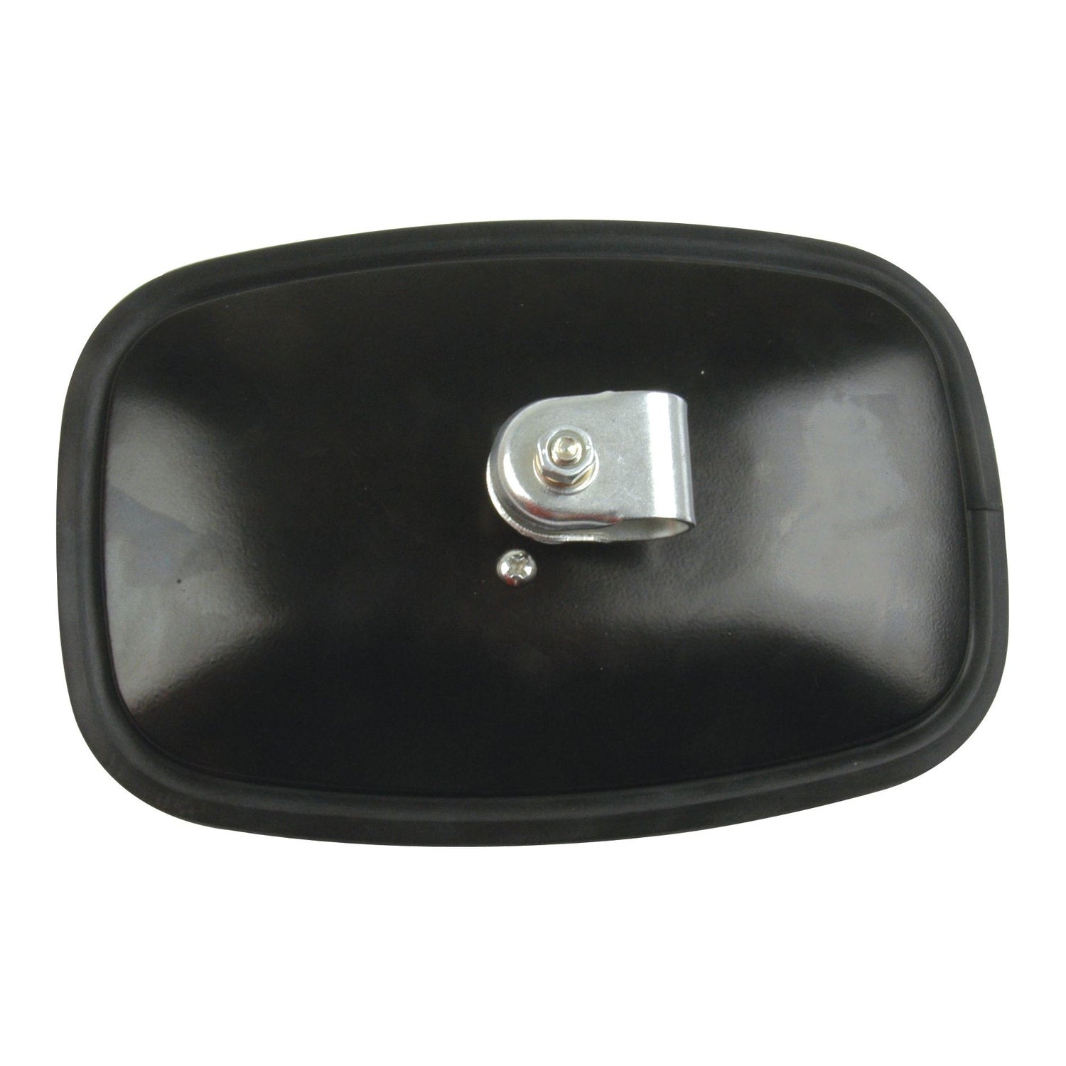 The Sparex Mirror Head - Rectangular, Flat, 198 x 130mm, RH & LH - S.6216 features a flat rectangular mirror with a black plastic frame and a durable metal mounting bracket at the back. It includes a 12mm arm diameter for secure attachment.