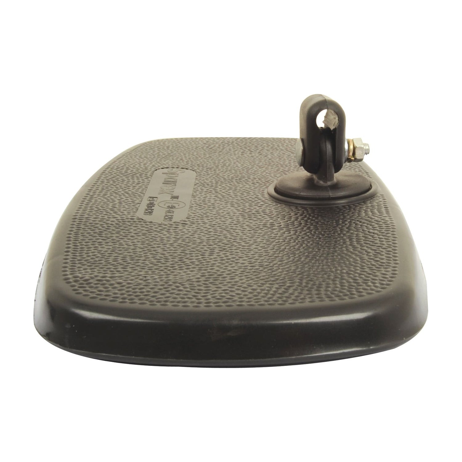 Close-up image of a green kayak anchor with a textured surface, featuring a metal loop on top and a faint reflection from the Sparex Mirror Head - Rectangular, Flat, 250 x 140mm, RH & LH - S.39700.