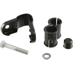 Suitable automotive suspension component kit including a bracket, two bushings, a bolt, a washer, and a cap is available as the Mirror Mounting Kit - S.143101 from Sparex.