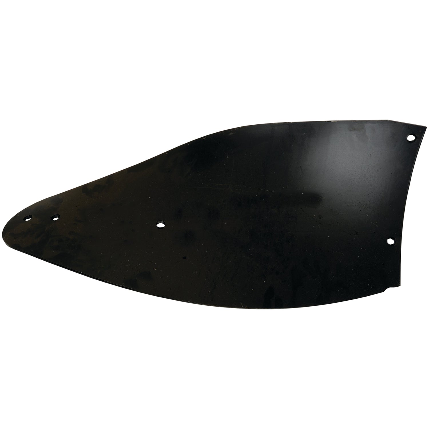 The Sparex Mouldboard (LH), part number S.127478, is a large, curved black metal plate featuring multiple small holes designed for use in machinery or equipment. This versatile component serves as an alternative to 72329 and is compatible with Dowdeswell model 1462199.