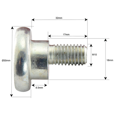 Close-up of a Mower Blade Retainer by Sparex, ideal for Kverneland machinery. The retainer measures 35mm in length, with a threaded part size indicated as M12. Designed as a replacement for Taarup and fits model number 56.403.00 (Sparex Part No.S.78397).