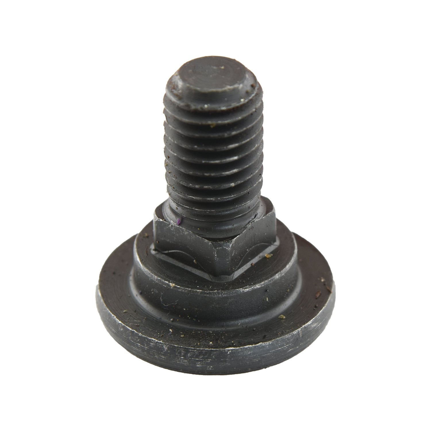 Close-up of a single Sparex Mower Blade Retainer - M12x35mm replacement bolt for Taarup, showing its visible threads, wide flat head Ø, and collar diameter against a white background.