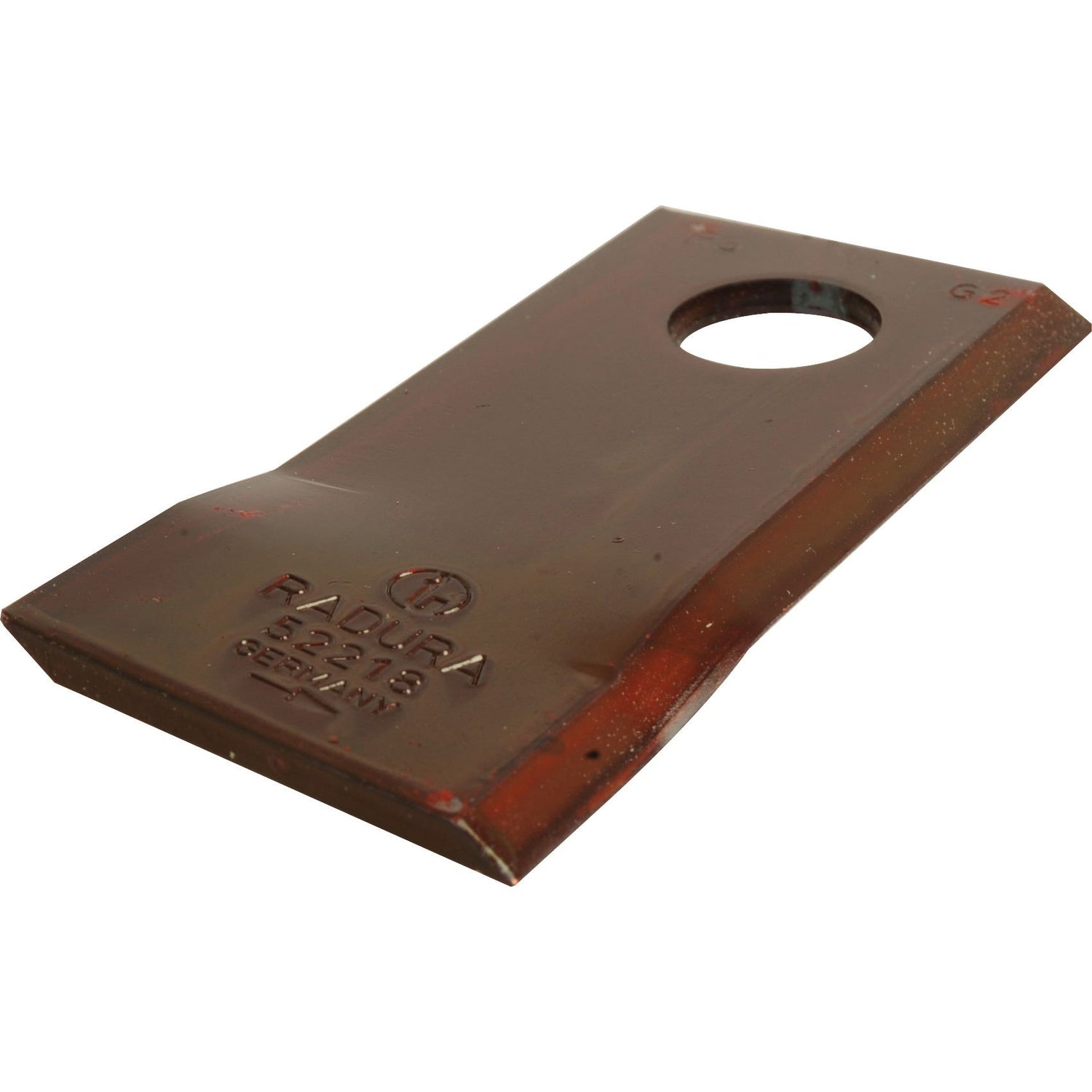 A metal blade with a rectangular shape and a round hole near the top, marked "FAGURA 362-78 R524AN" and featuring a sharp bottom edge. It is a Mower Blade - Twisted blade, with dimensions of 102 x 48x4mm and a hole diameter of Ø19mm, designed as a left-hand replacement for Fella (part number: 140693), available from the Sparex brand (Sparex Part No. S.79649).