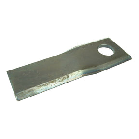 The Sparex Mower Blade (Part No. S.77063) is a metal scraper blade with a rectangular shape, featuring a twisted blade design and an 18.25mm round hole at one end.