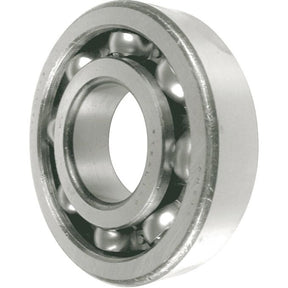 The NTN SNR Deep Groove Ball Bearing (6308) - S.138143 by Sparex features a circular outer ring and inner ring, with several small metal balls in between for smooth rotation. This product specification ensures reliable performance and is suitable for various applications.