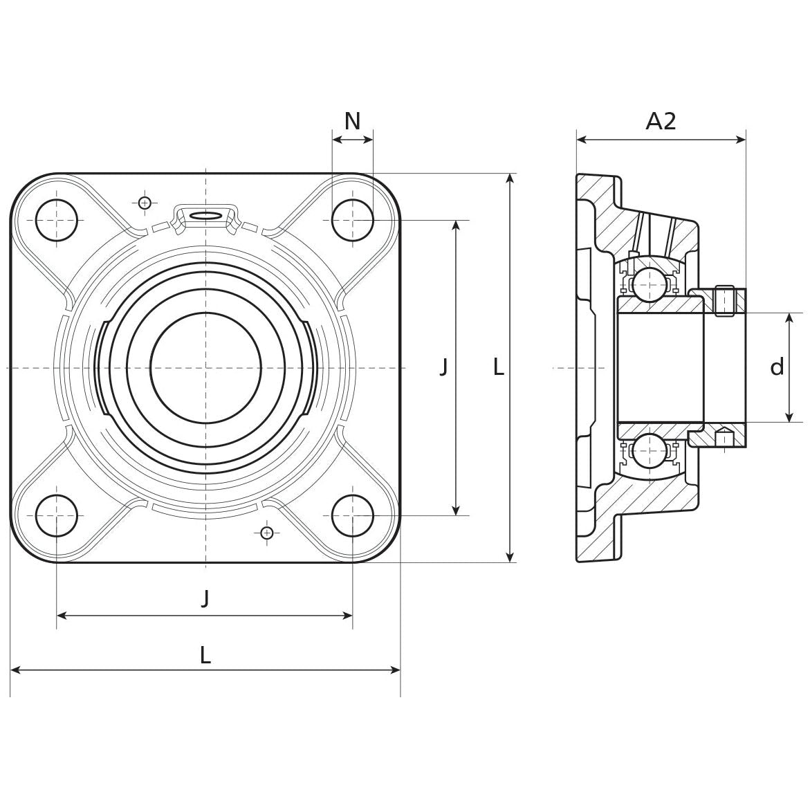 NTN SNR Four-Bolt Flanged Unit (ESFE206)
 - S.138508 - Farming Parts