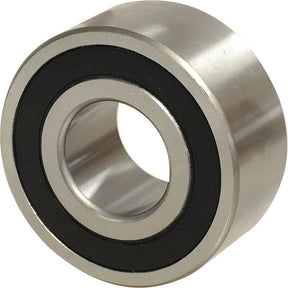 The NTN SNR Self Aligning Bearing - Metric (2208EEG15) - S.138158 from Sparex is a cylindrical bearing with a smooth, shiny surface and a hollow center, featuring black inner and outer rings, suitable for various applications.