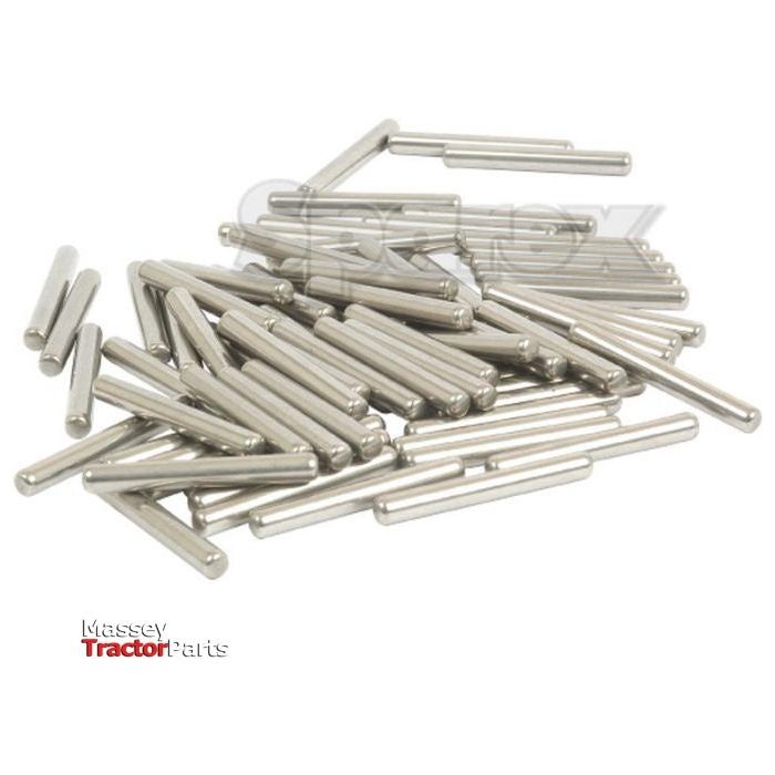 A pile of metallic cylindrical pins, part of the Sparex Needle Bearing (75 pcs.) kit (Sparex Part No. S.43419), displayed against a white background.
