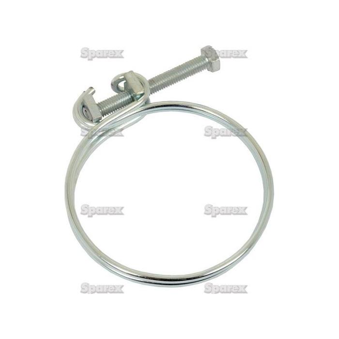 A Double Wire Hose Clip (Ø53-60mm) with a tightening screw, displayed on a white background featuring the "Sparex" watermark. Brand: Sparex, Part No. S.26277.