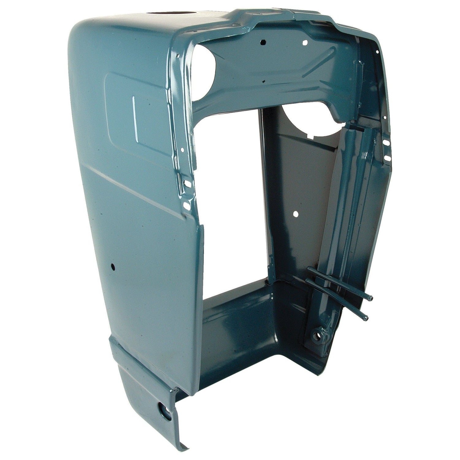 The Sparex Nose Cone (Part No. S.61627), painted in light blue and delivered primed, features cutouts for components and mounting points. It is viewed against a plain white background.