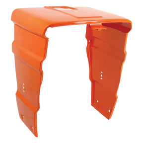 The Sparex Nose Cone (Part No. S.62288) features an angular design with mounting holes, perfect for a sleek and sturdy fit on your Allis Chalmers orange plastic tractor canopy.