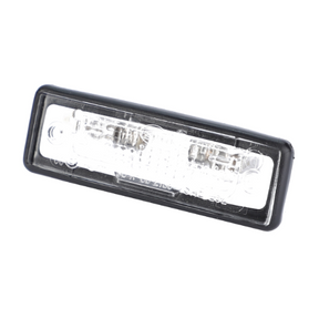 The AGCO Massey Ferguson Number Plate Light (model 3786670M1) is encased in a black plastic frame and features a transparent cover.