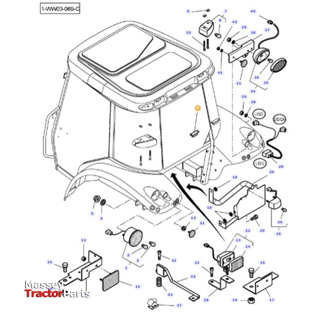 Massey Ferguson Number Plate Light - 3786670M1 | OEM | Massey Ferguson parts | Vehicle Lighting-Massey Ferguson-Farming Parts,Lighting & Electrical Accessories,Number Plate & Interior Lights,Tractor Parts,Vehicle Lighting