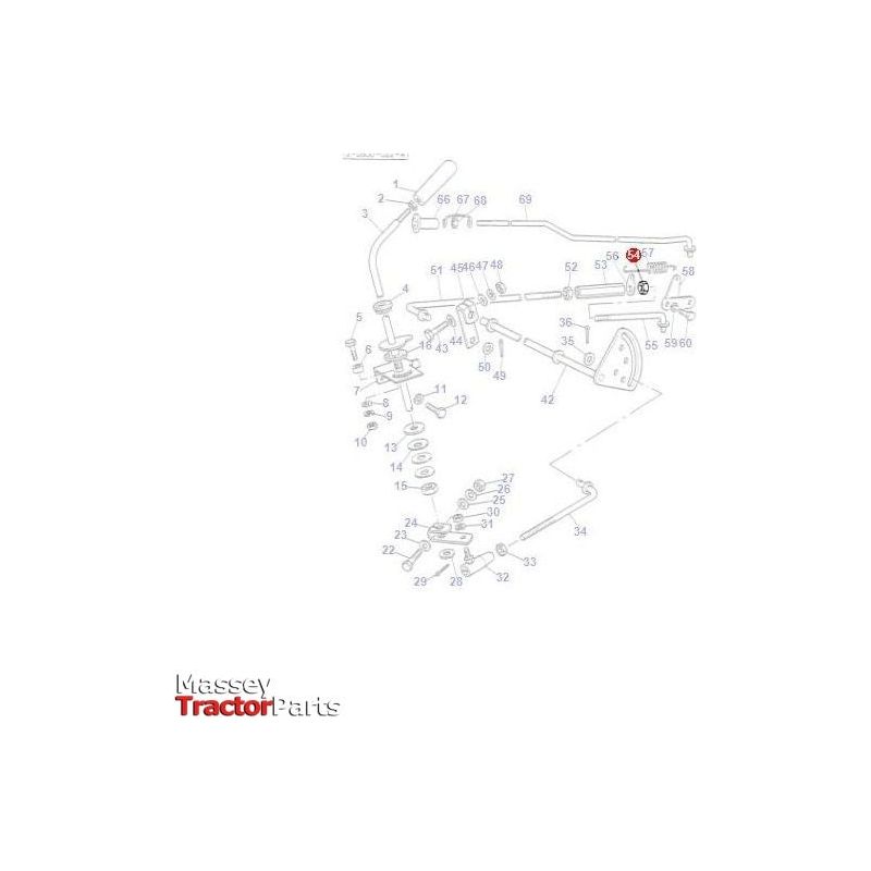 Nut 1/4 UNC L/H Thread - 1699815M1 | OEM |  parts | Throttle-Massey Ferguson-Bolts,Bolts & Set Screws,Farming Parts,Metric,Nuts,Screws & Fasteners,Threaded Bar,Towing & Fasteners,Tractor Parts,UNC,UNF