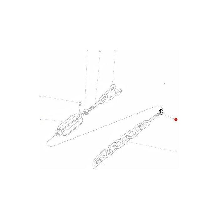 Nut 3/4 unc l/h Thread - 490532M1 - Massey Tractor Parts