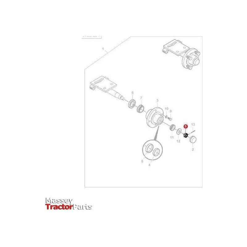 Nut 5/8 UNF Castle - 70917423-Massey Ferguson-Bolts,Bolts & Set Screws,Farming Parts,Metric,Nuts,On Sale,Screws & Fasteners,Threaded Bar,Towing & Fasteners,Tractor Parts,UNC,UNF